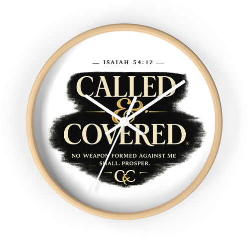 Called & Covered Wall Clock — Inspirational Isaiah 54:17 Faith Clock