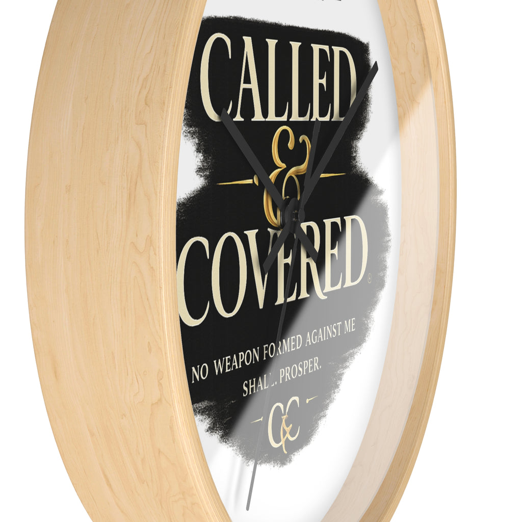 Called & Covered Wall Clock — Inspirational Isaiah 54:17 Faith Clock