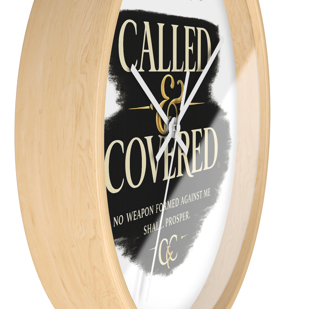 Called & Covered Wall Clock — Inspirational Isaiah 54:17 Faith Clock